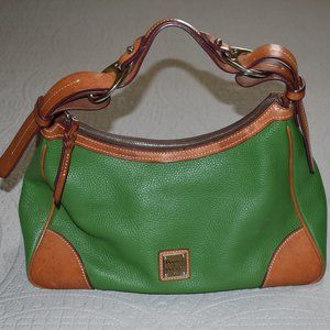 Dooney & Bourke Green Pebble Leather Hobo Bag